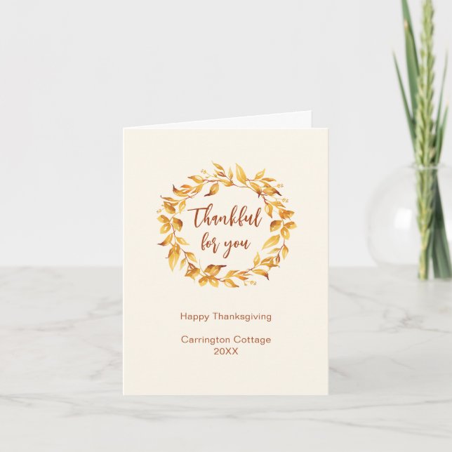 Cartes Pour Fêtes Annuelles Fall Leaves Company Thanksgiving Grey Card (Devant)