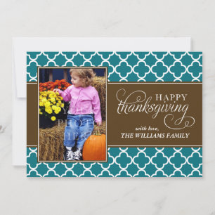 Cartes Pour Fêtes Annuelles Fall Quatrefoil Motif Thanksgiving Photo
