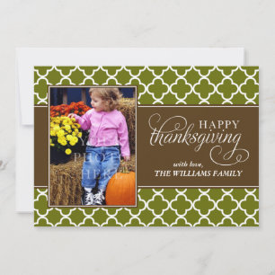 Cartes Pour Fêtes Annuelles Fall Quatrefoil Motif Thanksgiving Photo