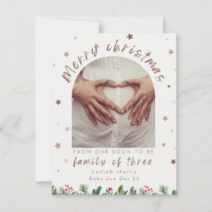 Cartes Pour Fêtes Annuelles Famille de 3 étoiles mignonnes annonce de grossess