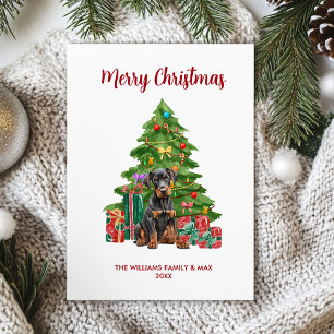 Cartes Pour Fêtes Annuelles Famille de chien Dobermann Noël