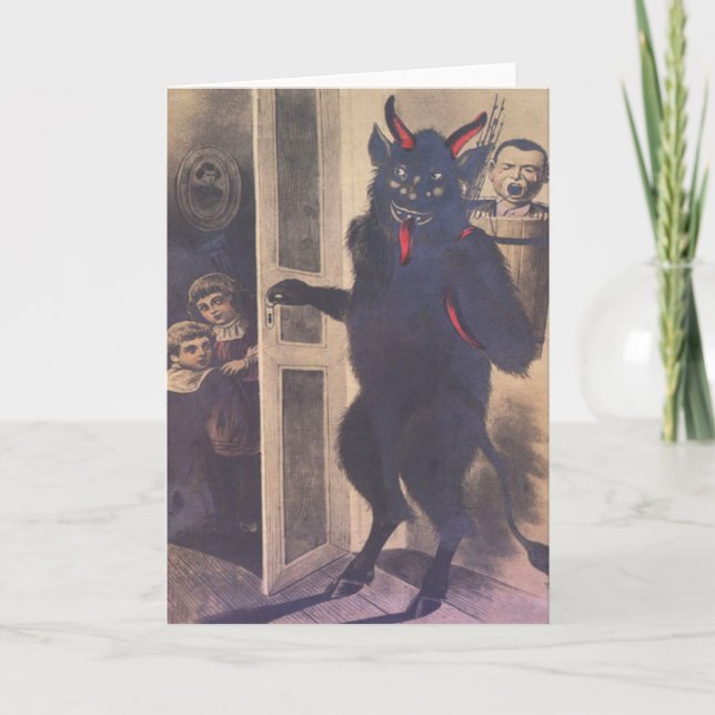 Cartes Pour Fêtes Annuelles Famille de collecte de Krampus (Devant)