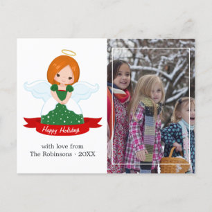 Cartes Pour Fêtes Annuelles Famille de l'ange mignon Joyeuses Fêtes Photo
