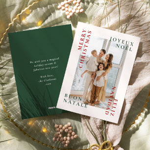 Cartes Pour Fêtes Annuelles Famille de Noël Joyeux multilingue