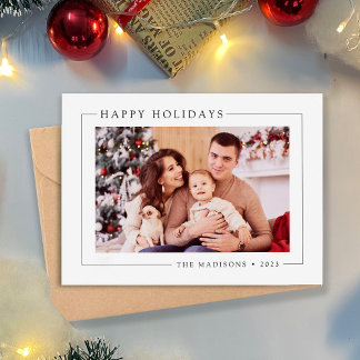 Cartes Pour Fêtes Annuelles Famille de Noël minimaliste simple