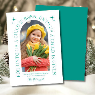 Cartes Pour Fêtes Annuelles Famille de Noël Religieux Photo Minimaliste
