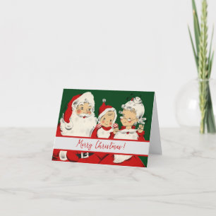 Cartes Pour Fêtes Annuelles Famille de Père Noël Rétro Milieu de Siècle – Kits