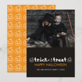 Cartes Pour Fêtes Annuelles Famille de photo Halloween minimaliste moderne