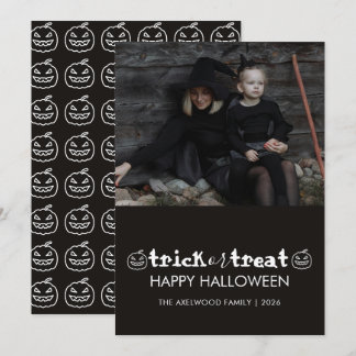 Cartes Pour Fêtes Annuelles Famille de Photo Halloween Moderne Minimaliste