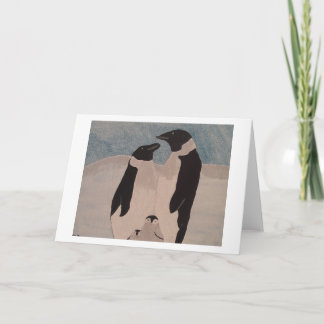 Cartes Pour Fêtes Annuelles Famille de pingouin