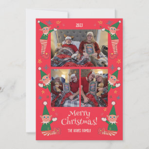 Cartes Pour Fêtes Annuelles Famille des elfes de Noël ridicules