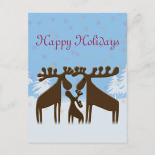 Cartes Pour Fêtes Annuelles famille d'orignaux