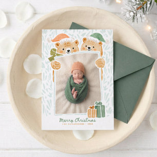 Cartes Pour Fêtes Annuelles Famille d'ours à l'aquarelle Nouvelle naissance Ph