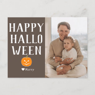 Cartes Pour Fêtes Annuelles Famille moderne simple Happy Halloween Nom photo