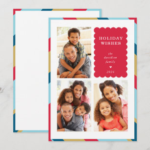 Cartes Pour Fêtes Annuelles FAMILLE MULTI PHOTO moderne minimaliste frontière 