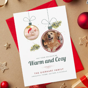 Cartes Pour Fêtes Annuelles Famille Noël Animaux de compagnie Photo Collage Mo