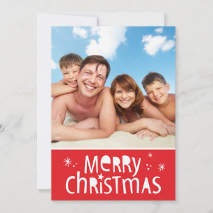 Cartes Pour Fêtes Annuelles FAMILLE PHOTO NOËL typographie moderne joyeuse