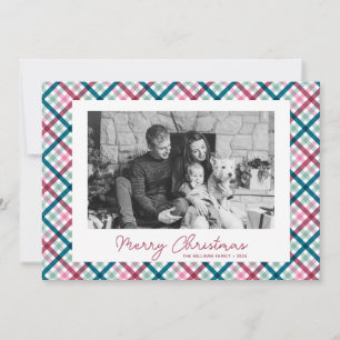 Cartes Pour Fêtes Annuelles Famille Plaid Moderne Photo Joyeux Noël