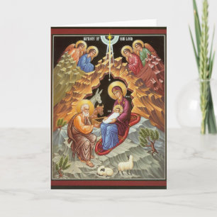 Cartes Pour Fêtes Annuelles Famille sainte observée par des anges