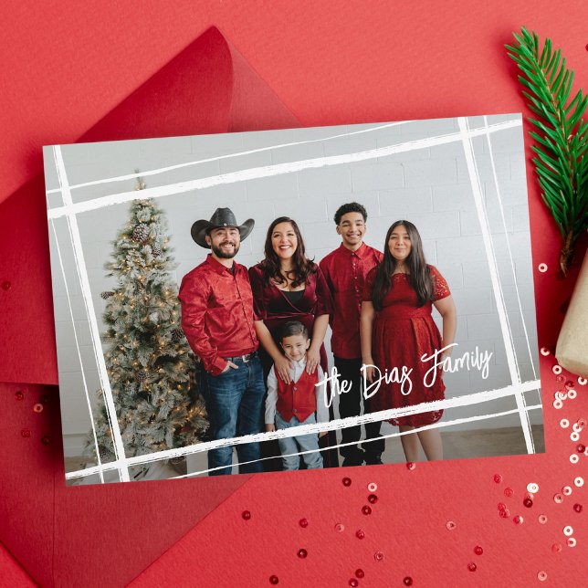 Cartes Pour Fêtes Annuelles Famille Signature Cadeau Bordures Enveloppées Cadr (Créateur téléchargé)