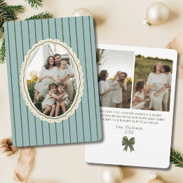 Cartes Pour Fêtes Annuelles Famille vintage Barrière verte 3 Photo