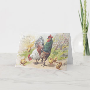 Cartes Pour Fêtes Annuelles Famille vintage de poulet Pâques