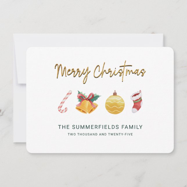 Cartes Pour Fêtes Annuelles Family Christmas Modern Chic Elegant (Devant)