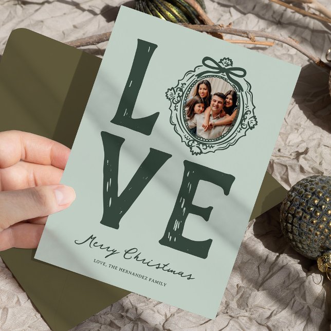 Cartes Pour Fêtes Annuelles Family Love Doodle Photo Noël (Créateur téléchargé)