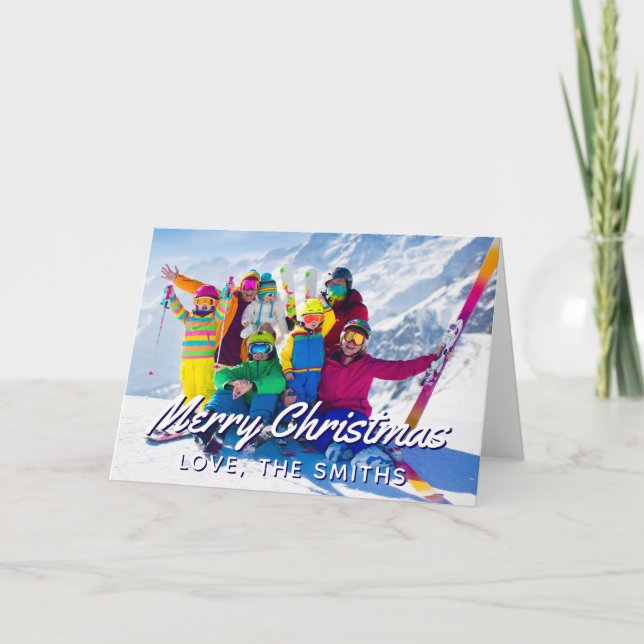 Cartes Pour Fêtes Annuelles Family Winter Vacation Photo Merry Christmas (Devant)