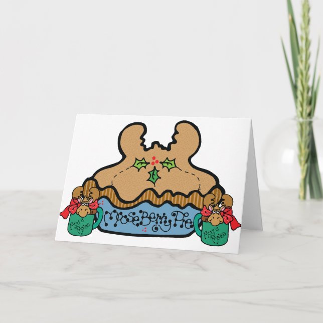 Cartes Pour Fêtes Annuelles Fantaisie Humour d'orignal Noël (Devant)