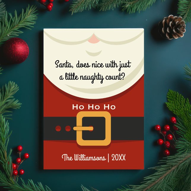 Cartes Pour Fêtes Annuelles Fantaisie Noël Père Noël Naughty & Nice Photo (Créateur téléchargé)