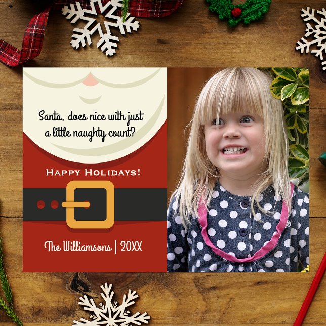 Cartes Pour Fêtes Annuelles Fantaisie Noël Père Noël Naughty & Nice Photo (Créateur téléchargé)