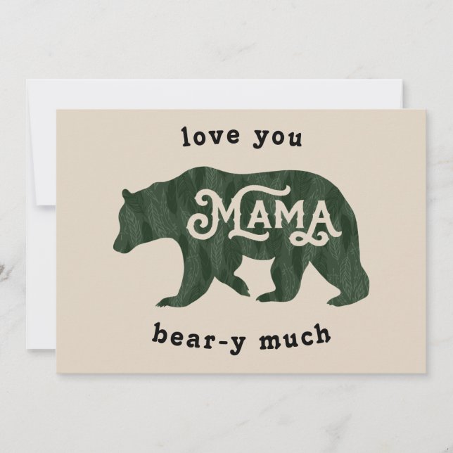 Cartes Pour Fêtes Annuelles Fantastique Fête des mères de maman ours (Devant)
