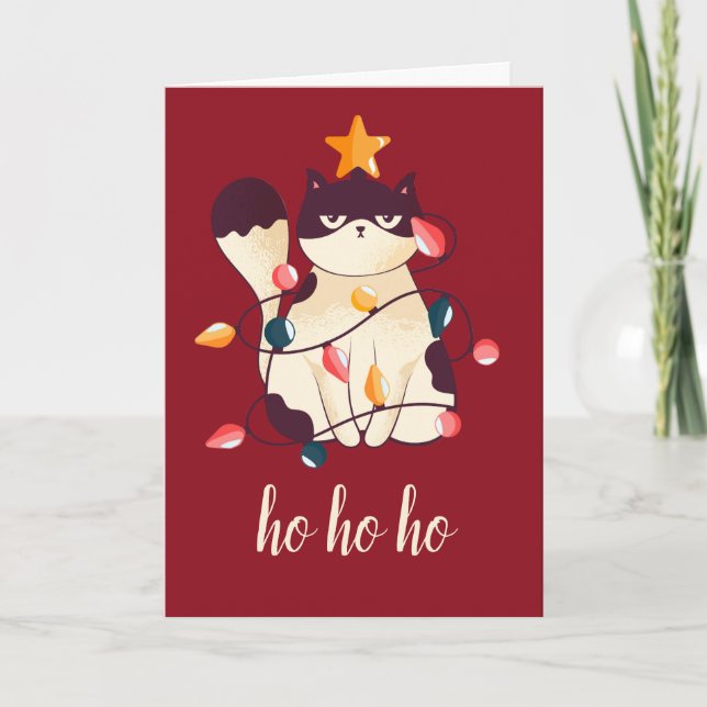 Cartes Pour Fêtes Annuelles Fantastique Noël de chat Sarcastique (Devant)