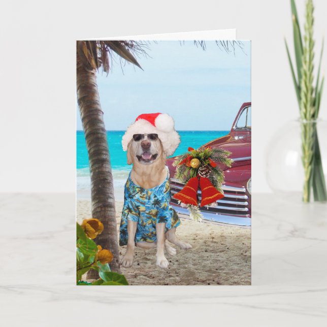 Cartes Pour Fêtes Annuelles Fantastique Noël Hawaïen/Hawaï/surfeur (Devant)