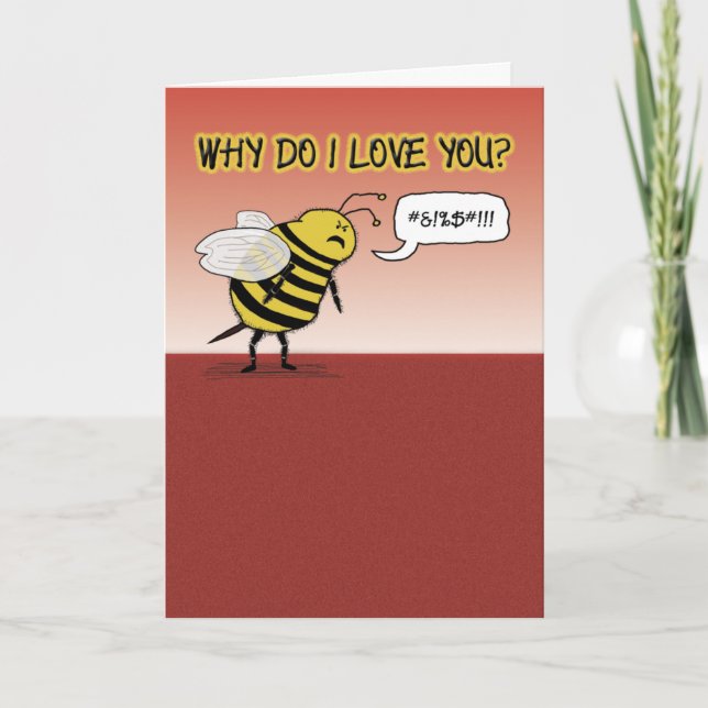 Cartes Pour Fêtes Annuelles Fantastique Saint Valentin : Just Bee Cuss (Devant)