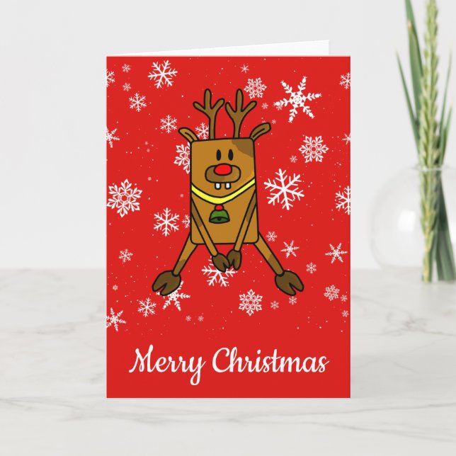 Cartes Pour Fêtes Annuelles Fantastique Snowflakes Reinder Noël aux enfants (Devant)