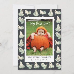 Cartes Pour Fêtes Annuelles Fantôme Halloween Mon premier bébé Hou