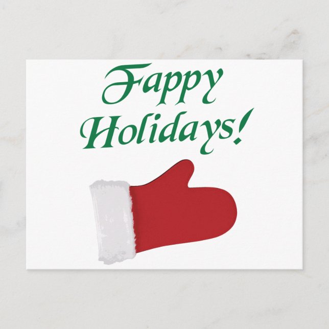 Cartes Pour Fêtes Annuelles Fappy Holidays Glove de Noël (Devant)