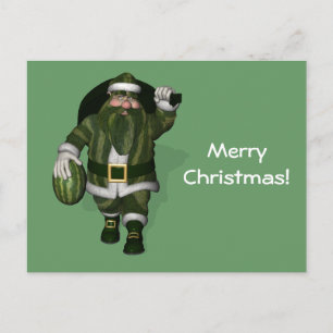 Cartes Pour Fêtes Annuelles Farmer de pastèque Santa Claus