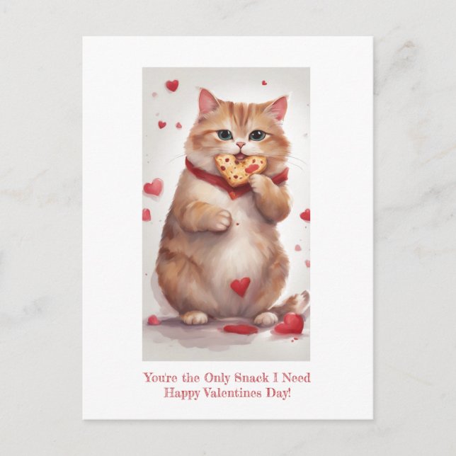 Cartes Pour Fêtes Annuelles Fat mignon biscuit snack Valentines Day (Devant)