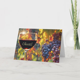 Cartes Pour Fêtes Annuelles Fathers Day Cheers Wine and Grapes 