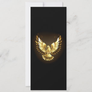 Cartes Pour Fêtes Annuelles Faux Colle Dorée Colombe de la Paix sur Fond Noir