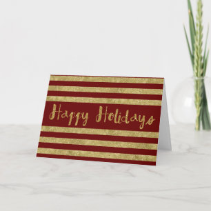 Cartes Pour Fêtes Annuelles Faux Glittery Gold Strips Noël