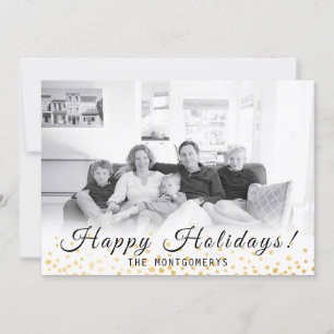 Cartes Pour Fêtes Annuelles Faux Gold Confetti Happy Holidays Photo