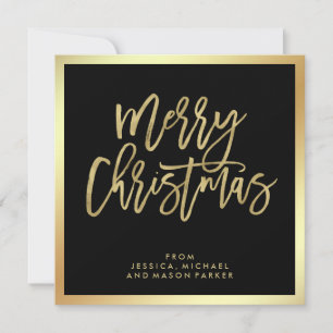 Cartes Pour Fêtes Annuelles Faux Gold et Black Joyeux Noël