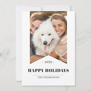 Cartes Pour Fêtes Annuelles Faux Gold Minimalist Happy Holidays Photo 2022 Chi