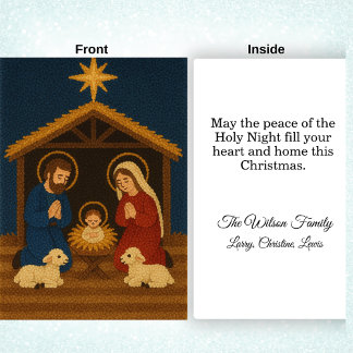 Cartes Pour Fêtes Annuelles Faux Latch Hook Holy Family Nativity Christmas 