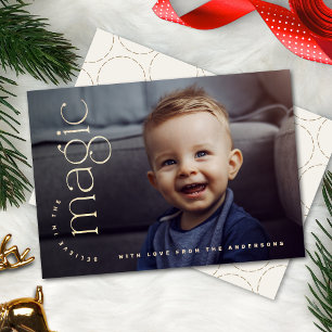 Cartes Pour Fêtes Annuelles Faux Parties scintillant Croire En La Photo Magiqu