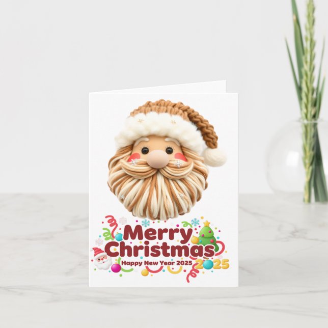 Cartes Pour Fêtes Annuelles faux yarn pattern, notch-hook style, textured (Devant)